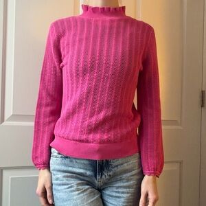 J. Crew Vibrant Pink Crew Neck Sweater